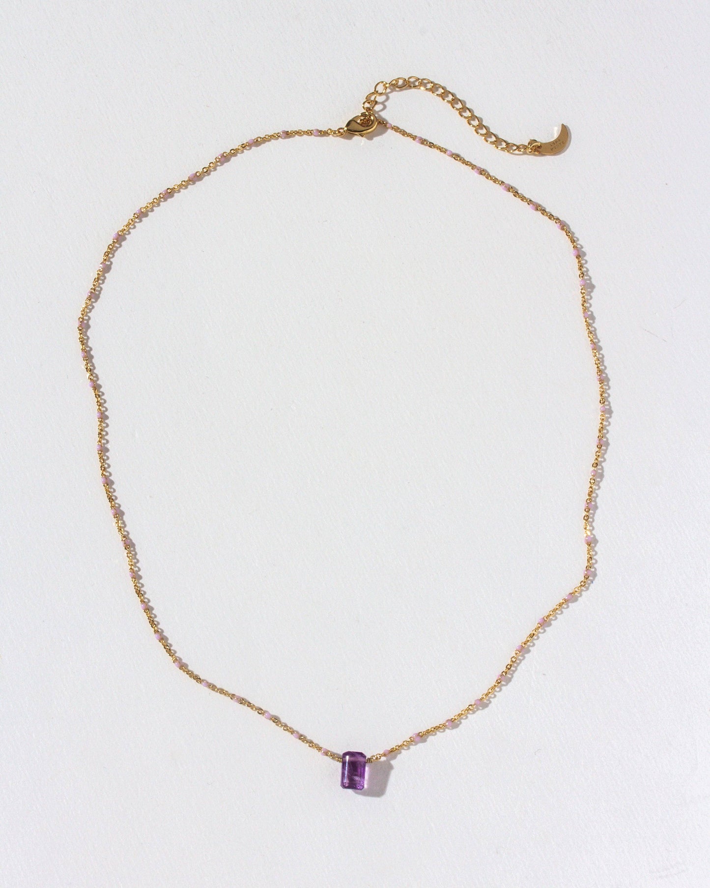Amethyst Prism Gems Birthstone Necklace - February