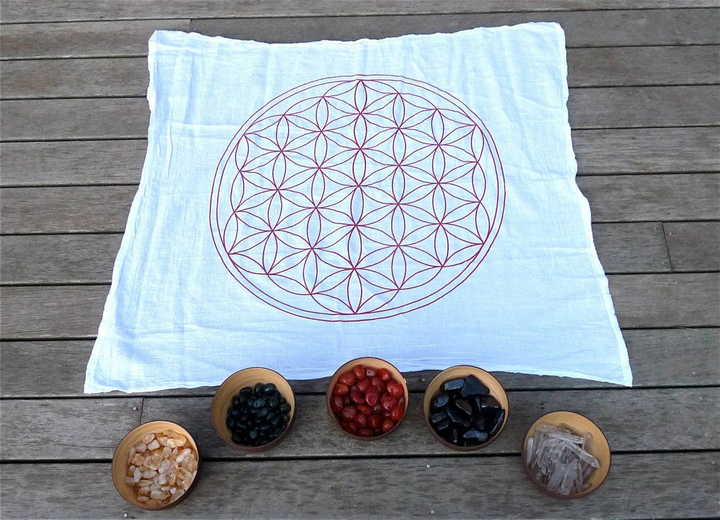 XL Flower of Life - Crystal Grid Cloth: Pink