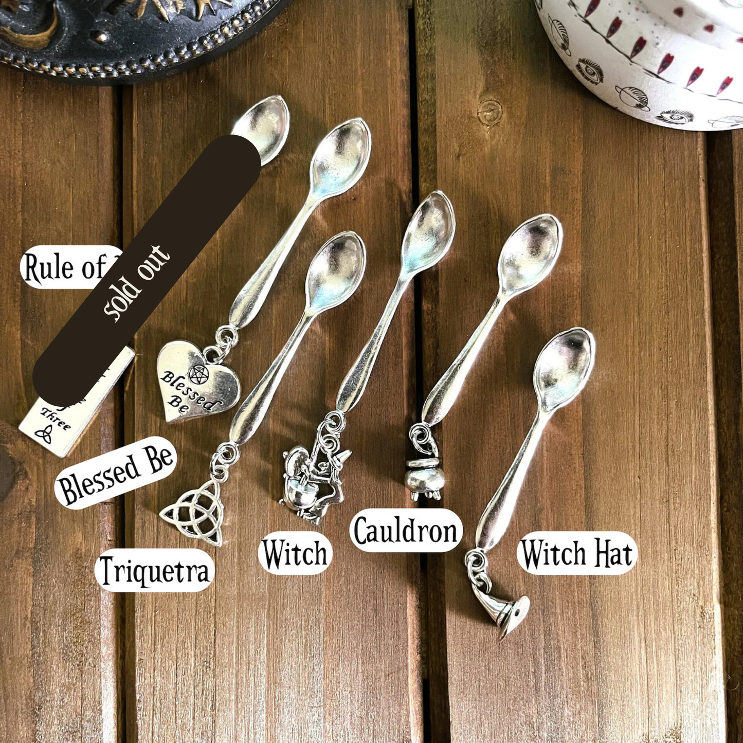 Witchy Charm Spoons, Witch Spoons, Herb Spoons