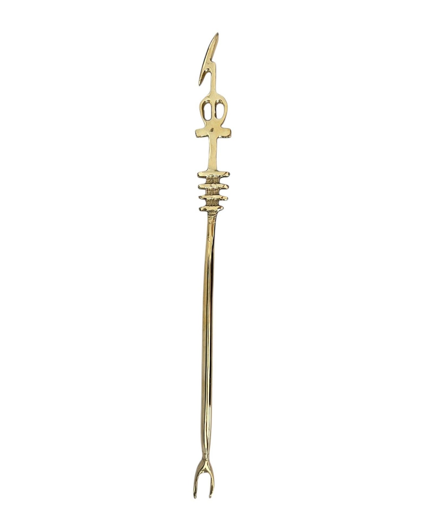 Uas Scepter with Djed and Ankh Brass