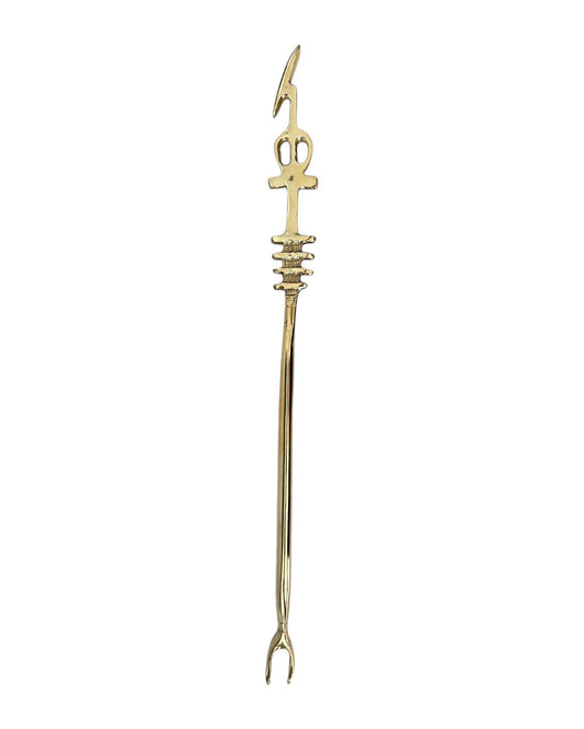 Uas Scepter with Djed and Ankh Brass