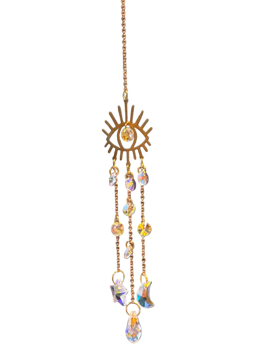 Suncatcher Small with Moon, Crystal, Prism, or Evil Eye