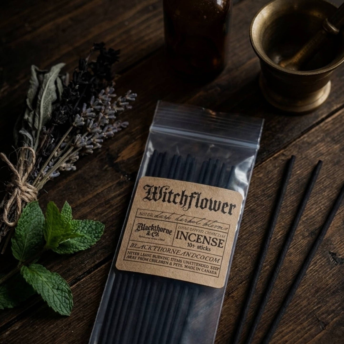 Witchflower incense sticks |  vegan gothic ritual incense