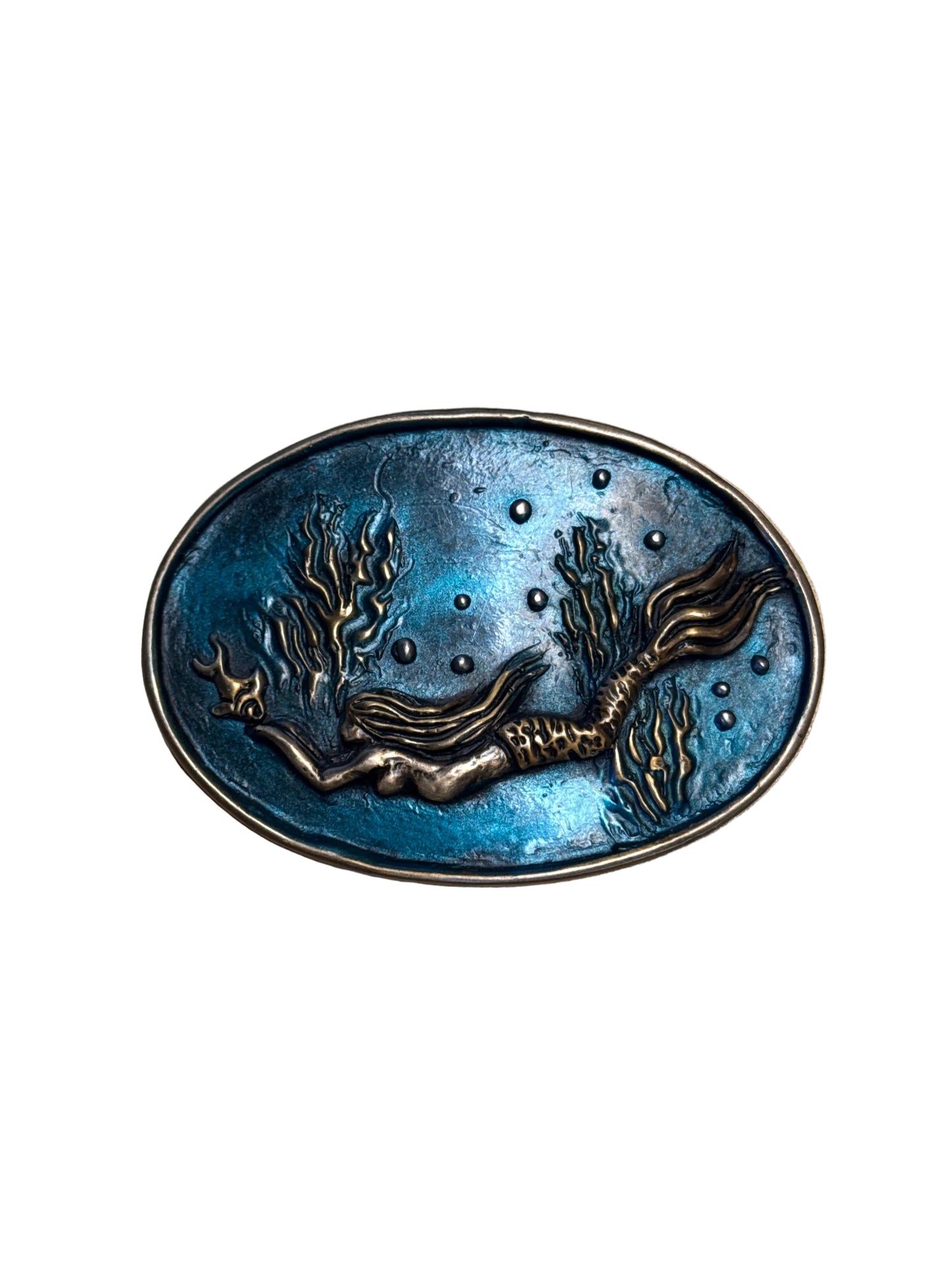 Belt Buckle Waterhorse Bronze by Elaine Hansard