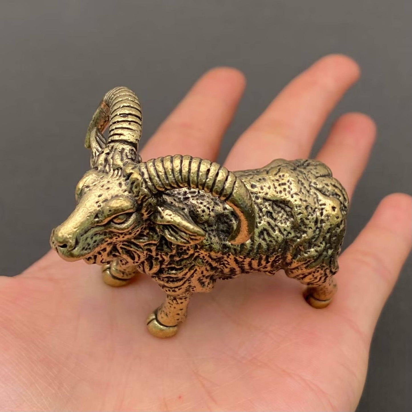 Brass Bighorn Sheep Crafts Desktop Ornaments Decoration