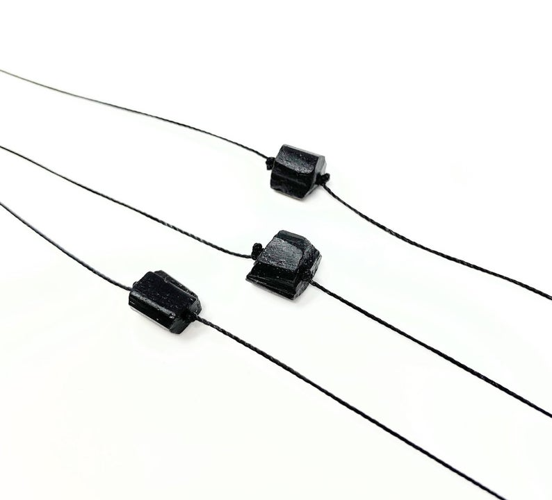 Raw Black Tourmaline Necklace
