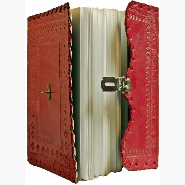 TUZECH Handmade Leather Vintage Journal Lock And Key Diary