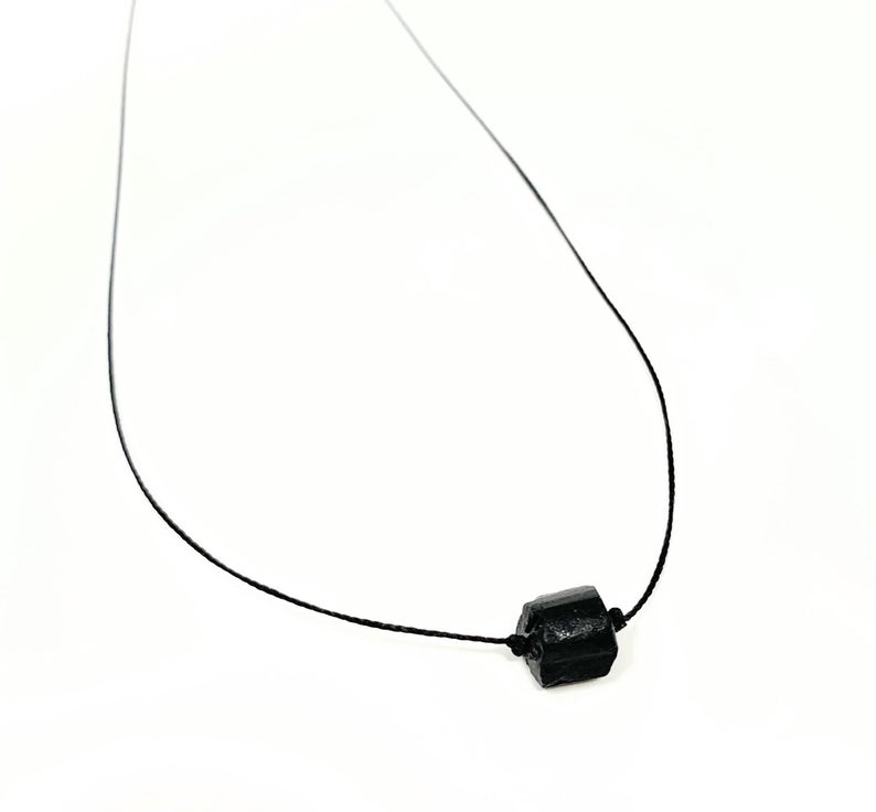Raw Black Tourmaline Necklace