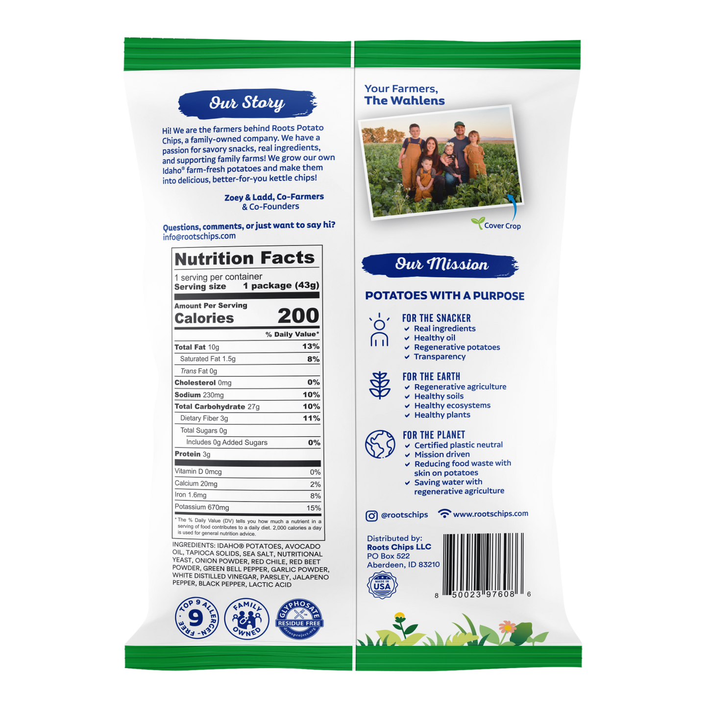 Roots Potatoe Chips 1.5 oz bags