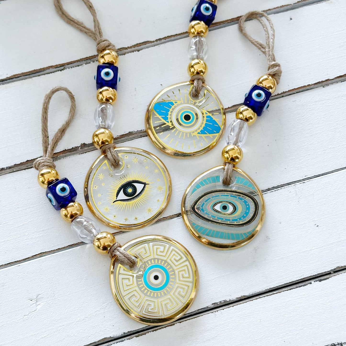 Evil Eye Wall Hanging, Gold Evil Eye Wall Decor, Protection: Style 1