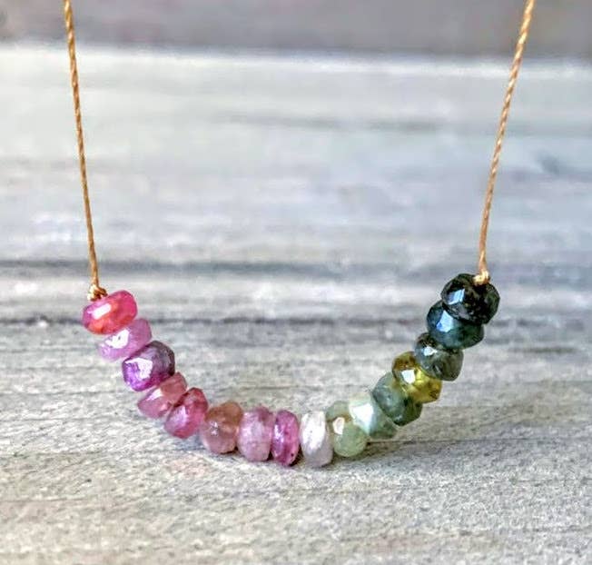 Watermelon Tourmaline Necklace: 16, 18, or 20"