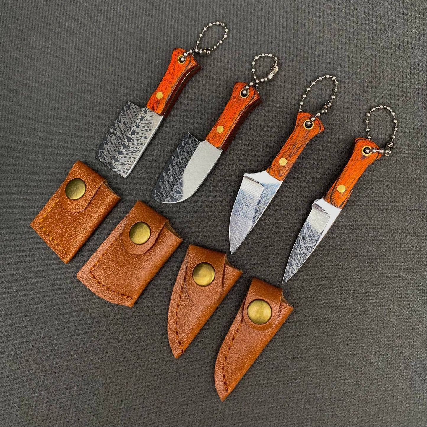 Textured Stainless Steel Portable Knife with Protective Cover