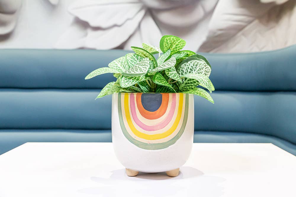 Rainbow Planter with Legs 5" H