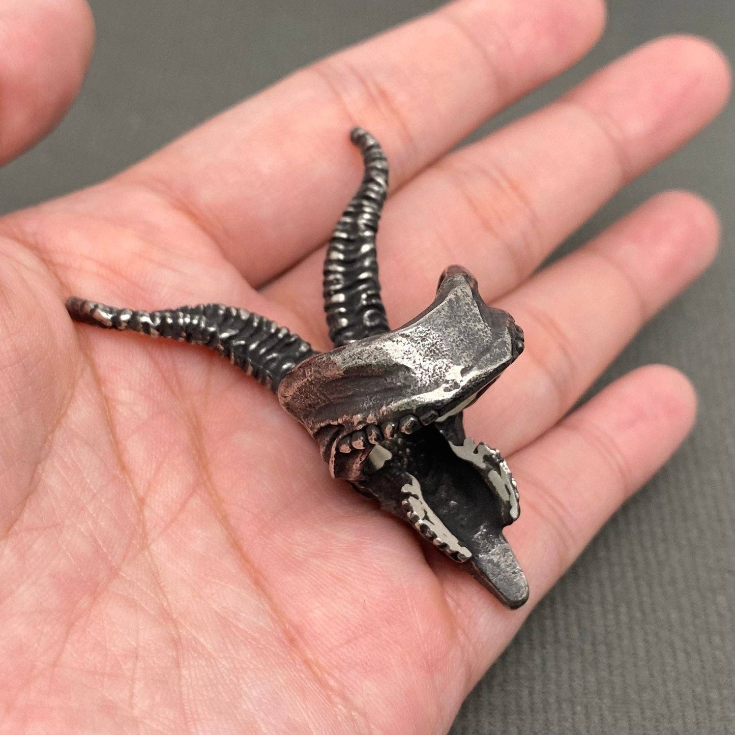 Blackening Stainless Steel Demon Skull Ring