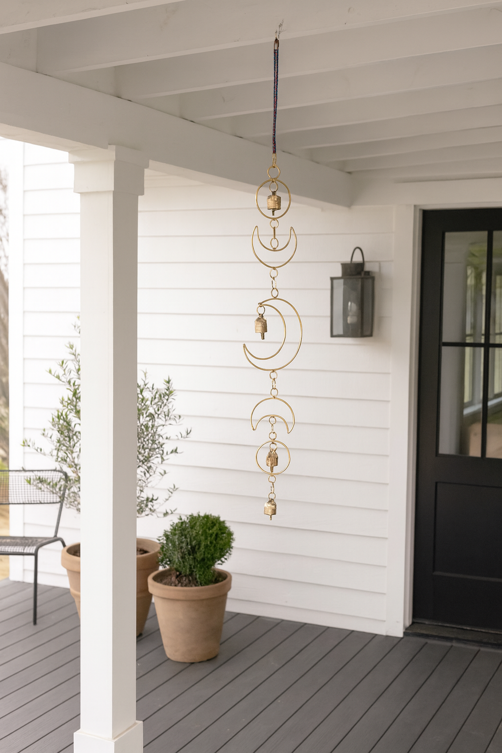 Indukala Large Moon Phase Bell Wind Chime - Home Decor