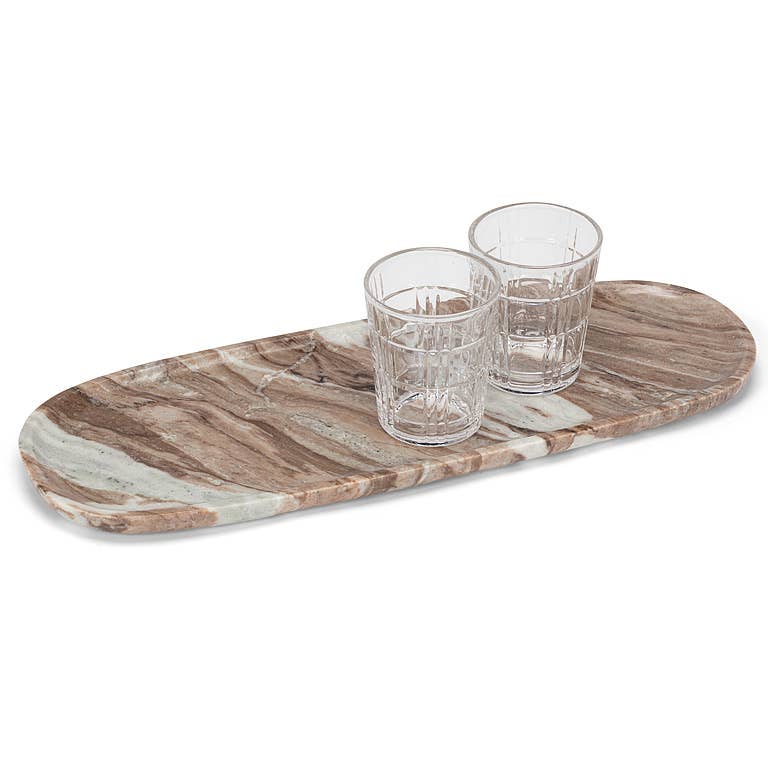Brown Marble Oblong Tray