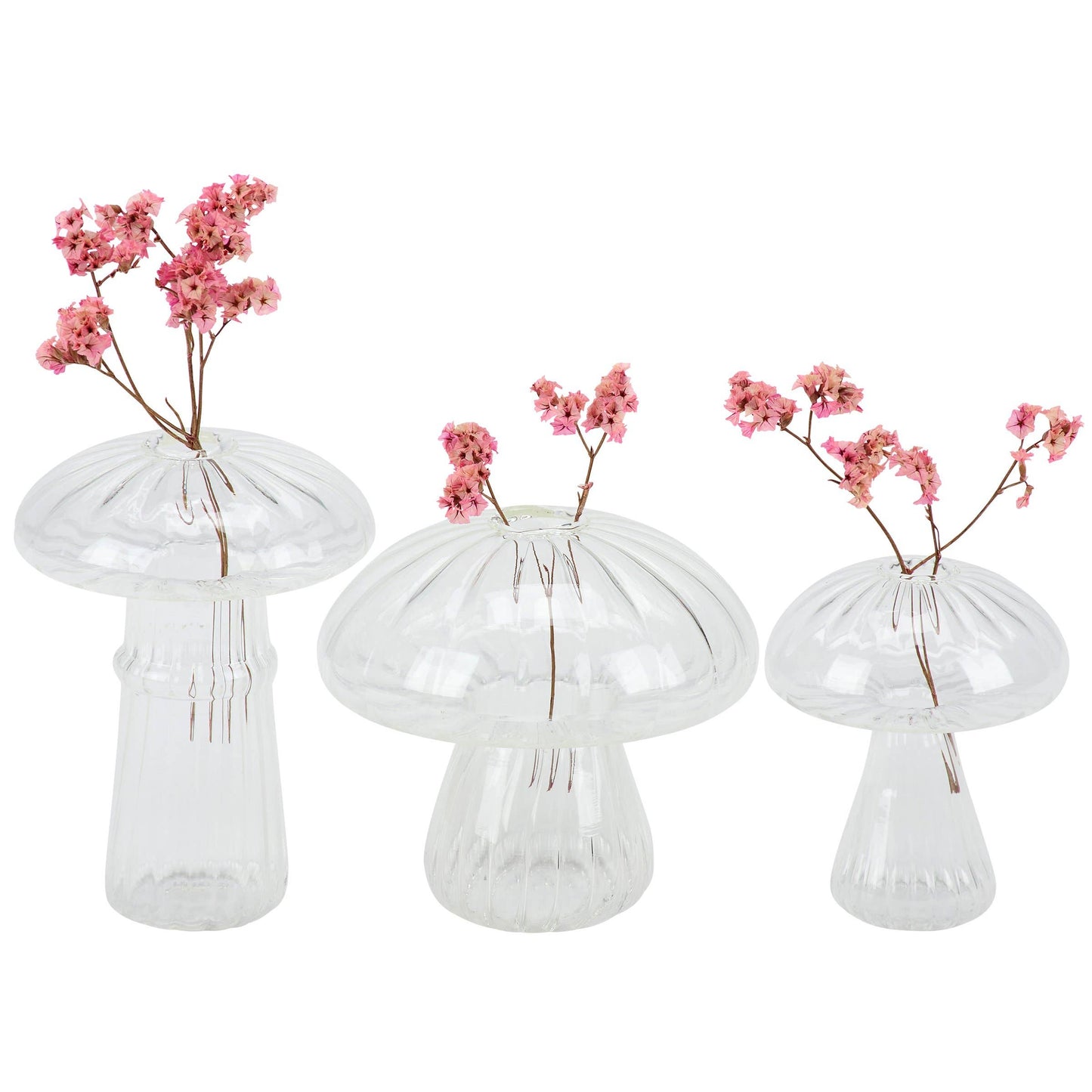 Clear Mushroom Vase Set