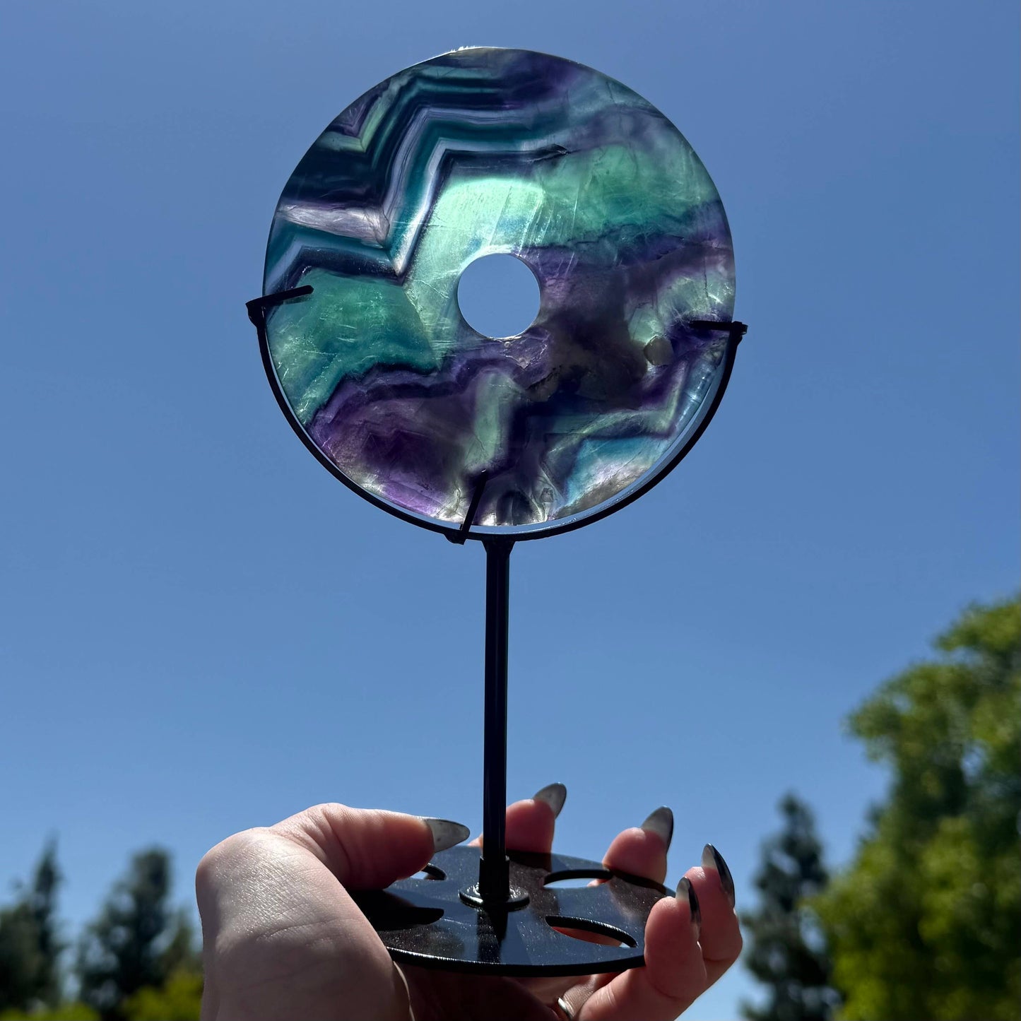 Large Rainbow Fluorite Donut