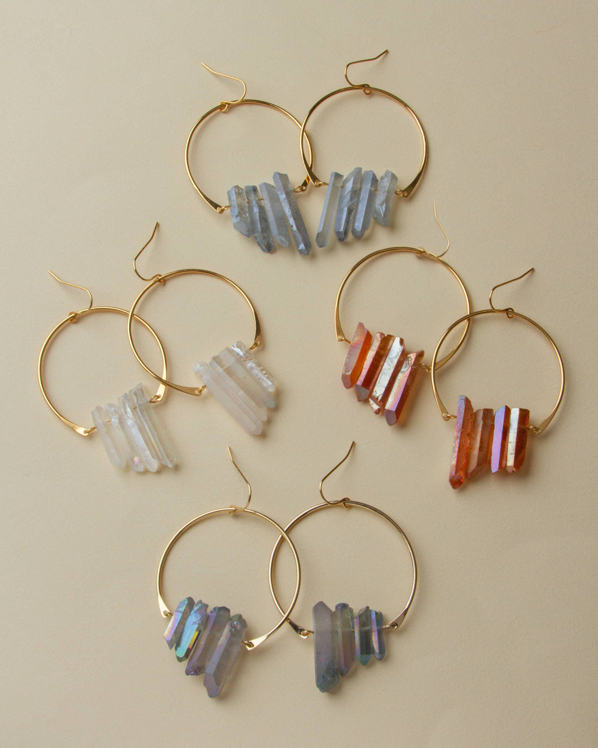 Super Nova Earrings | Clear Quartz Statement Fish Hook