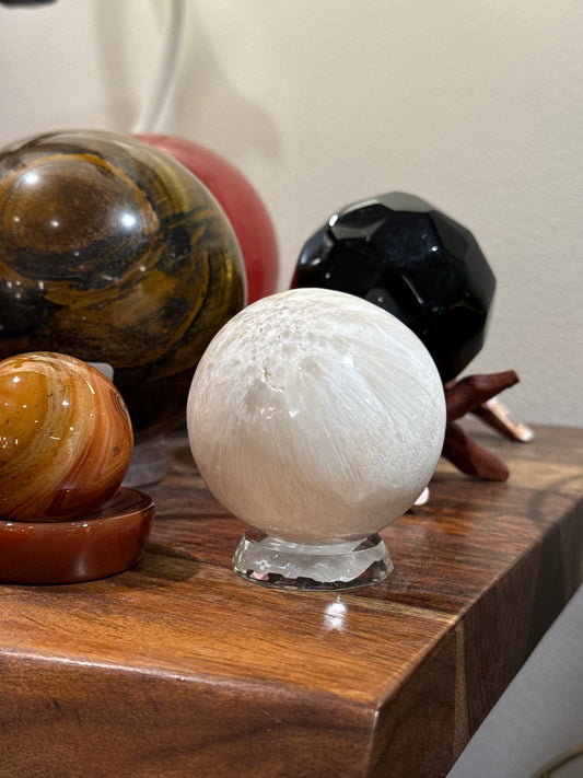 White Agate Sphere 2"
