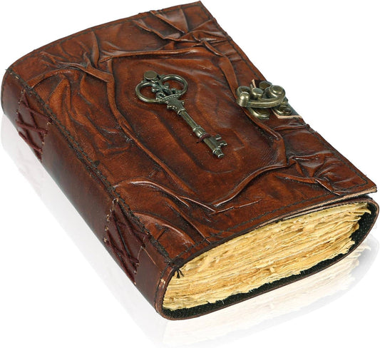 Leather Bound Grimoire Journal Deckle Edge Witch Diary
