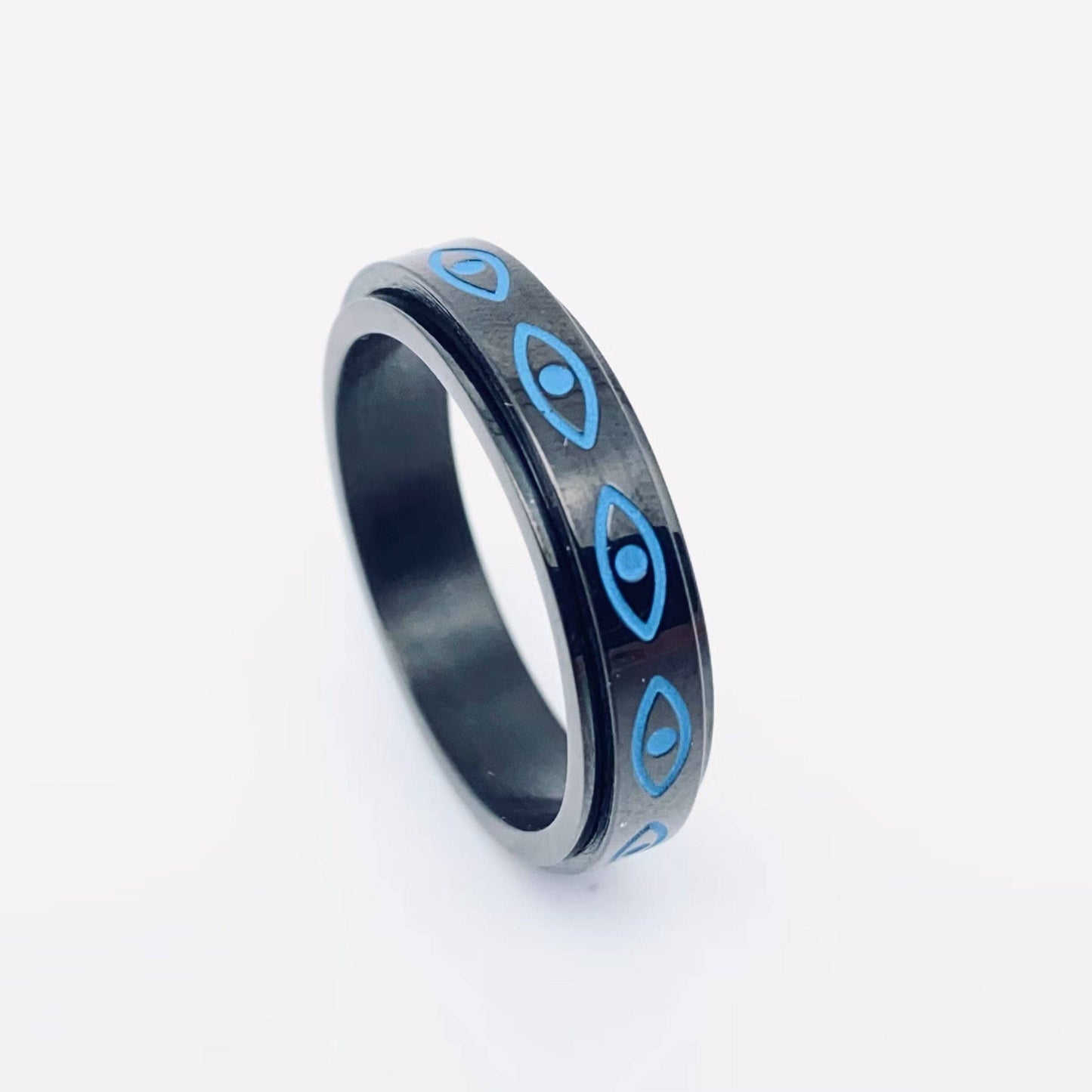 Eye of Horus Stainless Steel Rotatable Ring