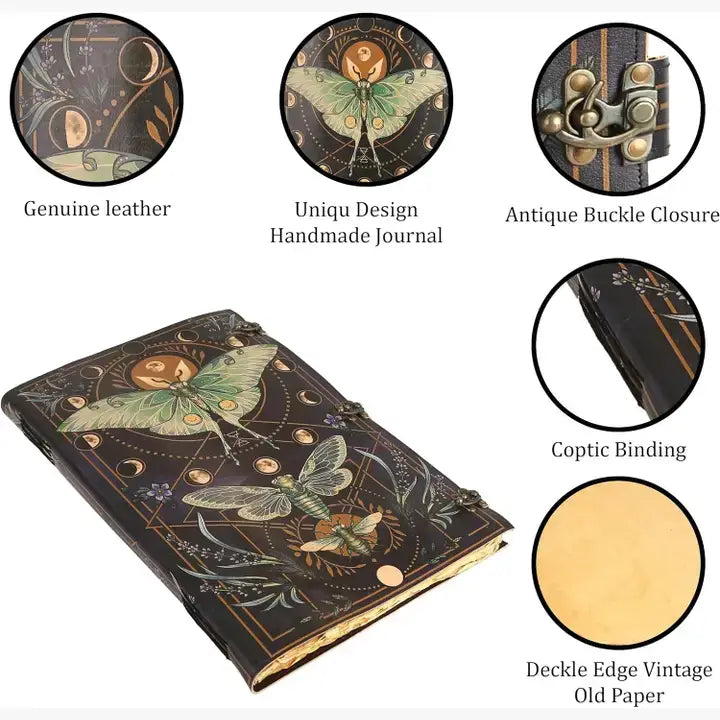 Book of Spell LeatherBound Huge Journal Grimoire Print Diary
