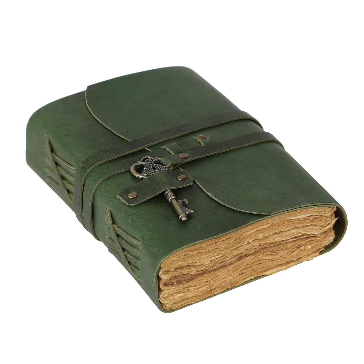Tuzech Handmade Vintage Genuine  Leather Belt and Key Diary