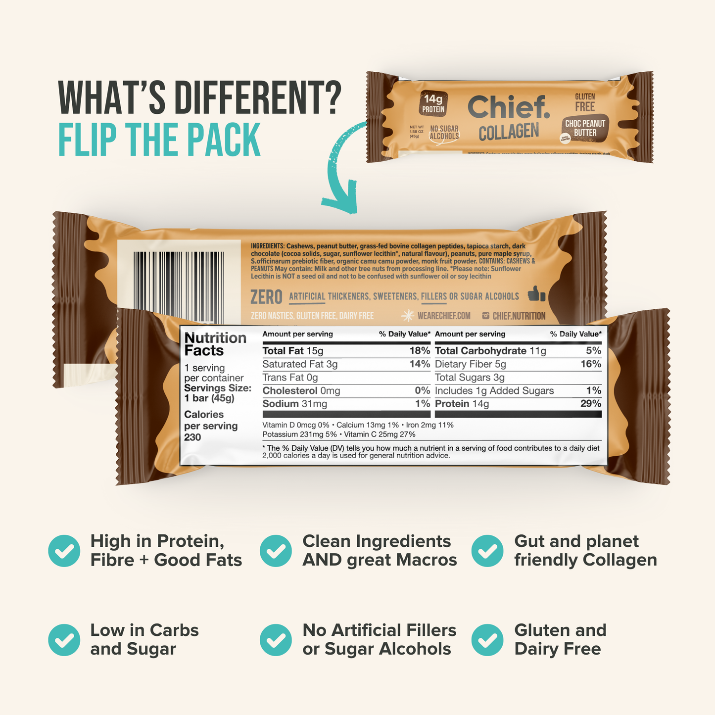 Collagen Protein Bar - Choc Peanut Butter
