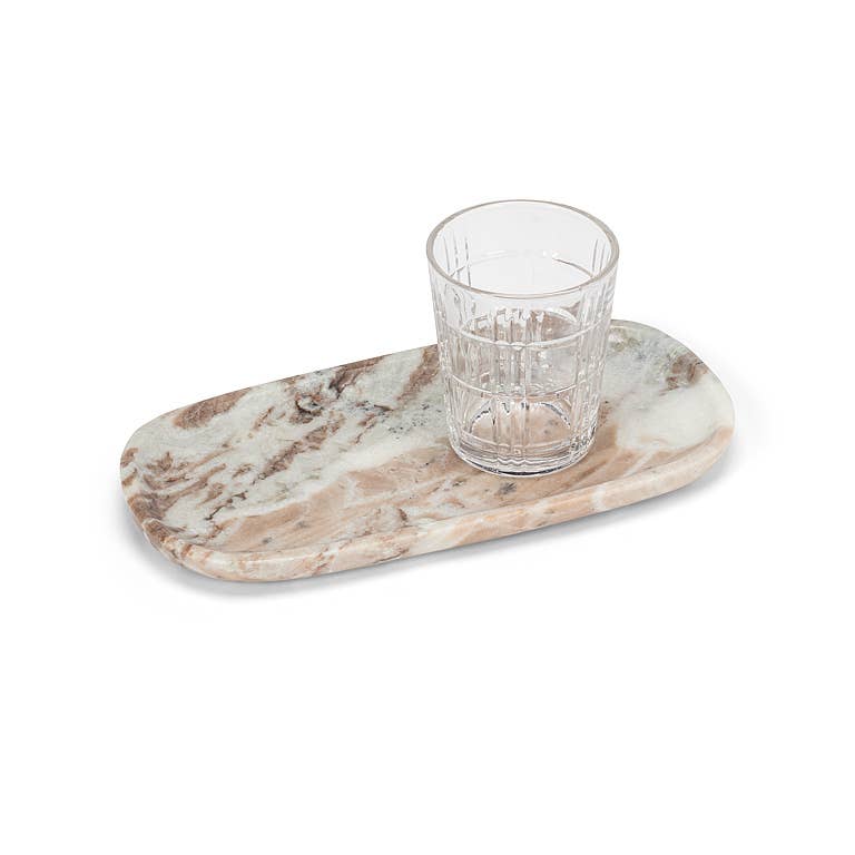 Brown Marble Oblong Tray