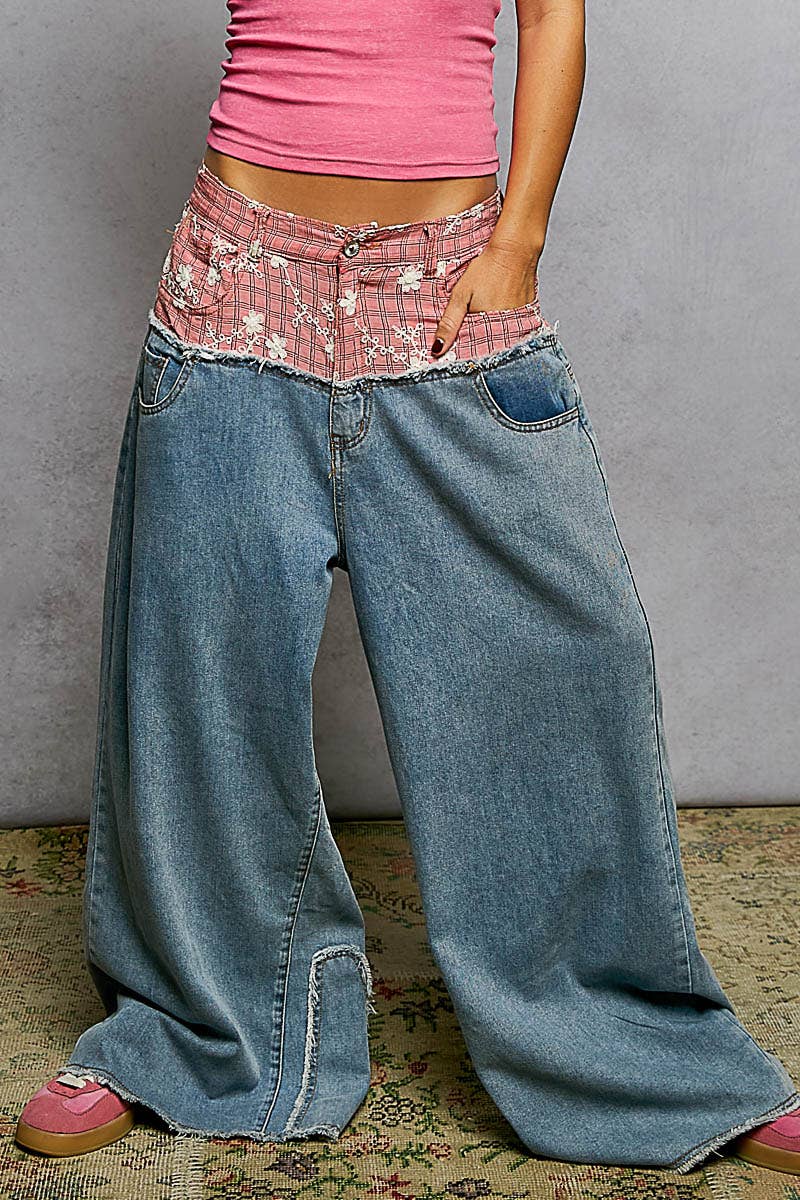 Low Rise Wide Double Waist Pants