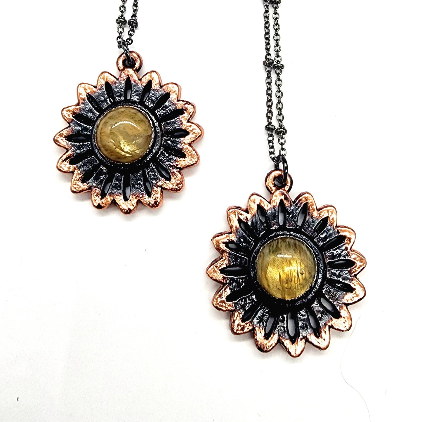 Smoky Citrine Flower Pendant Necklace