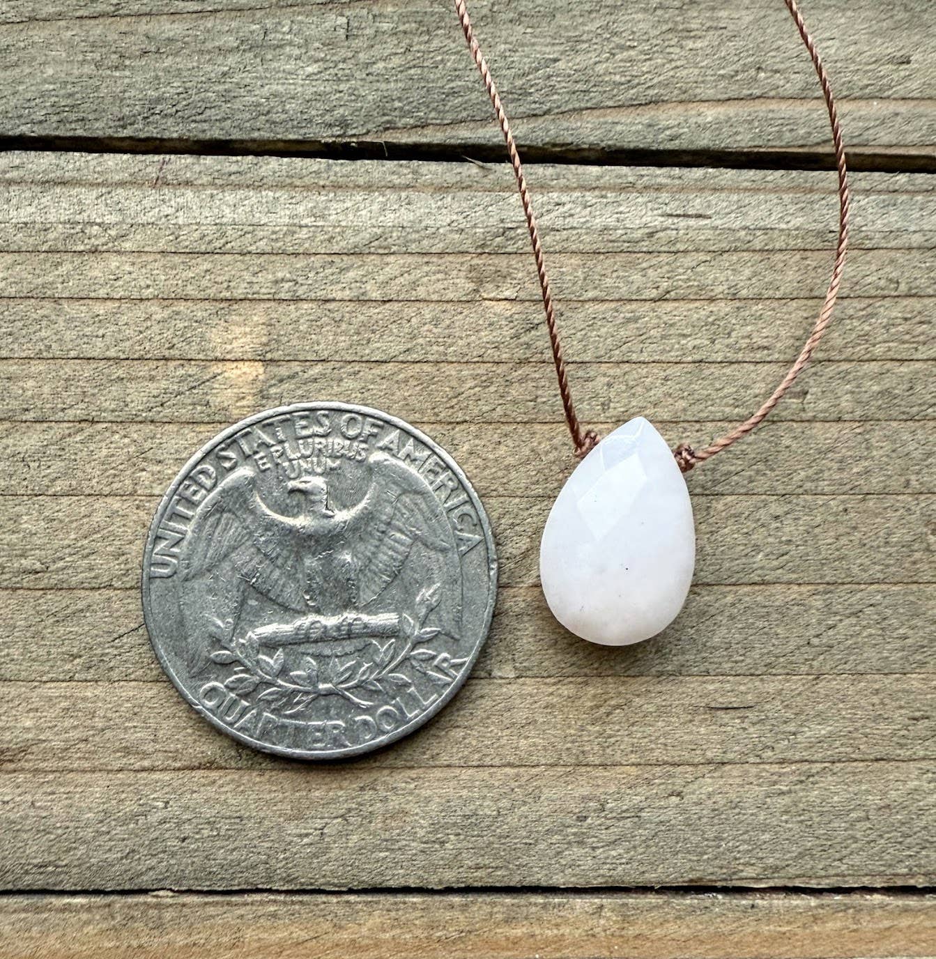 Pink Opal Faceted Teardrop Necklace