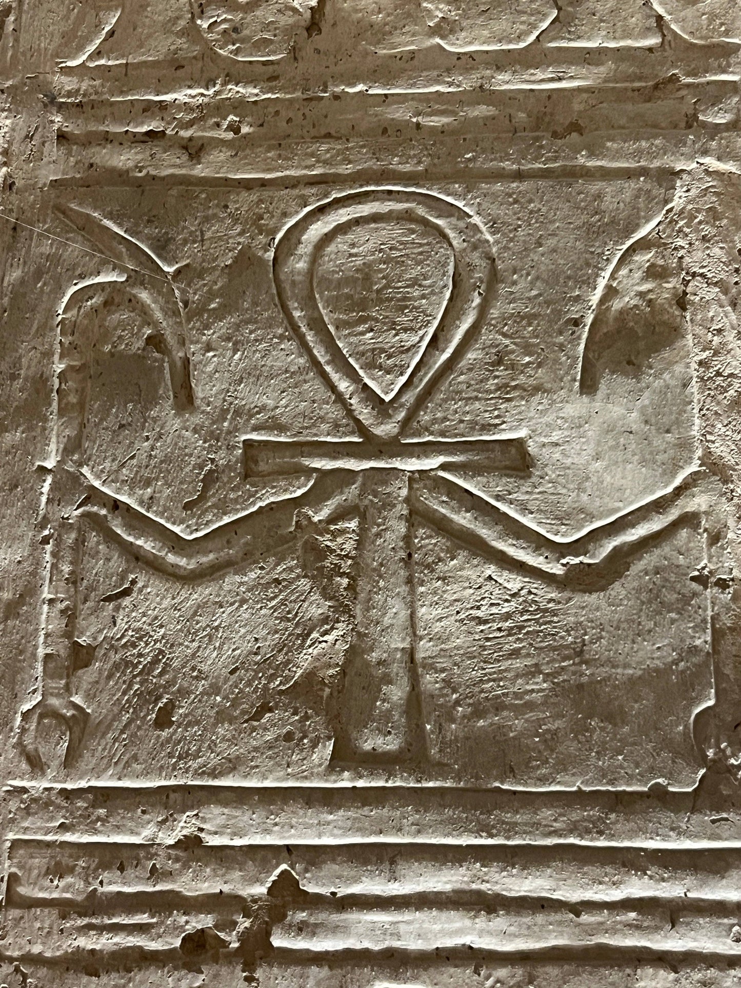 Ankh - Key of Life with Wings Grey Basalt