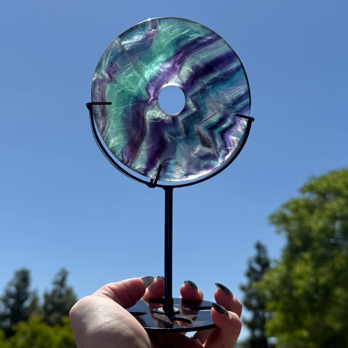 Large Rainbow Fluorite Donut