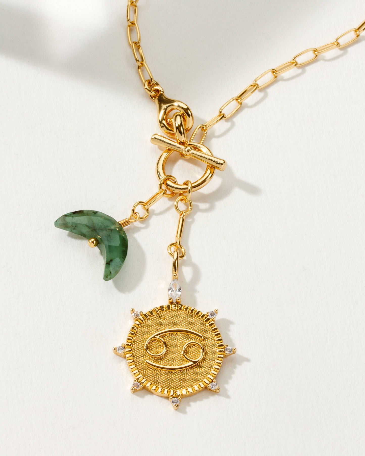 Cancer Lunar Front Toggle Zodiac Necklace