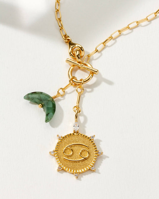 Cancer Lunar Front Toggle Zodiac Necklace