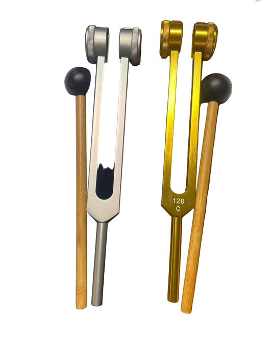 Tuning Forks C Note Root Chakra Gold or Silver