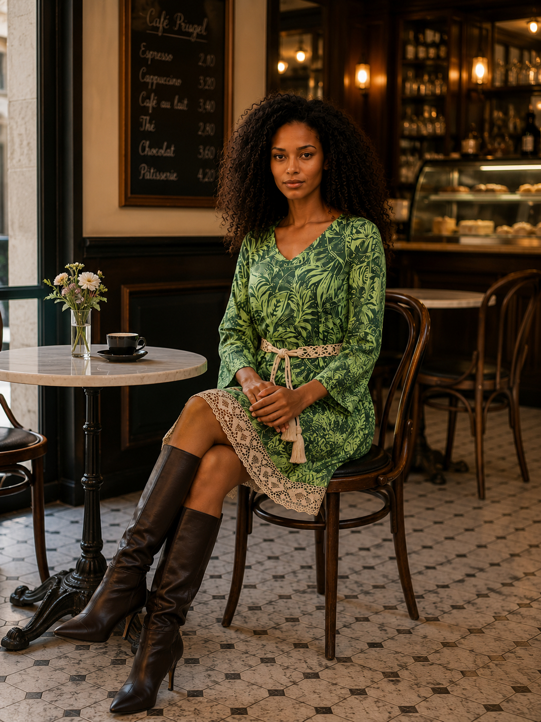 100% Viscose Tropical Print Mini Dress