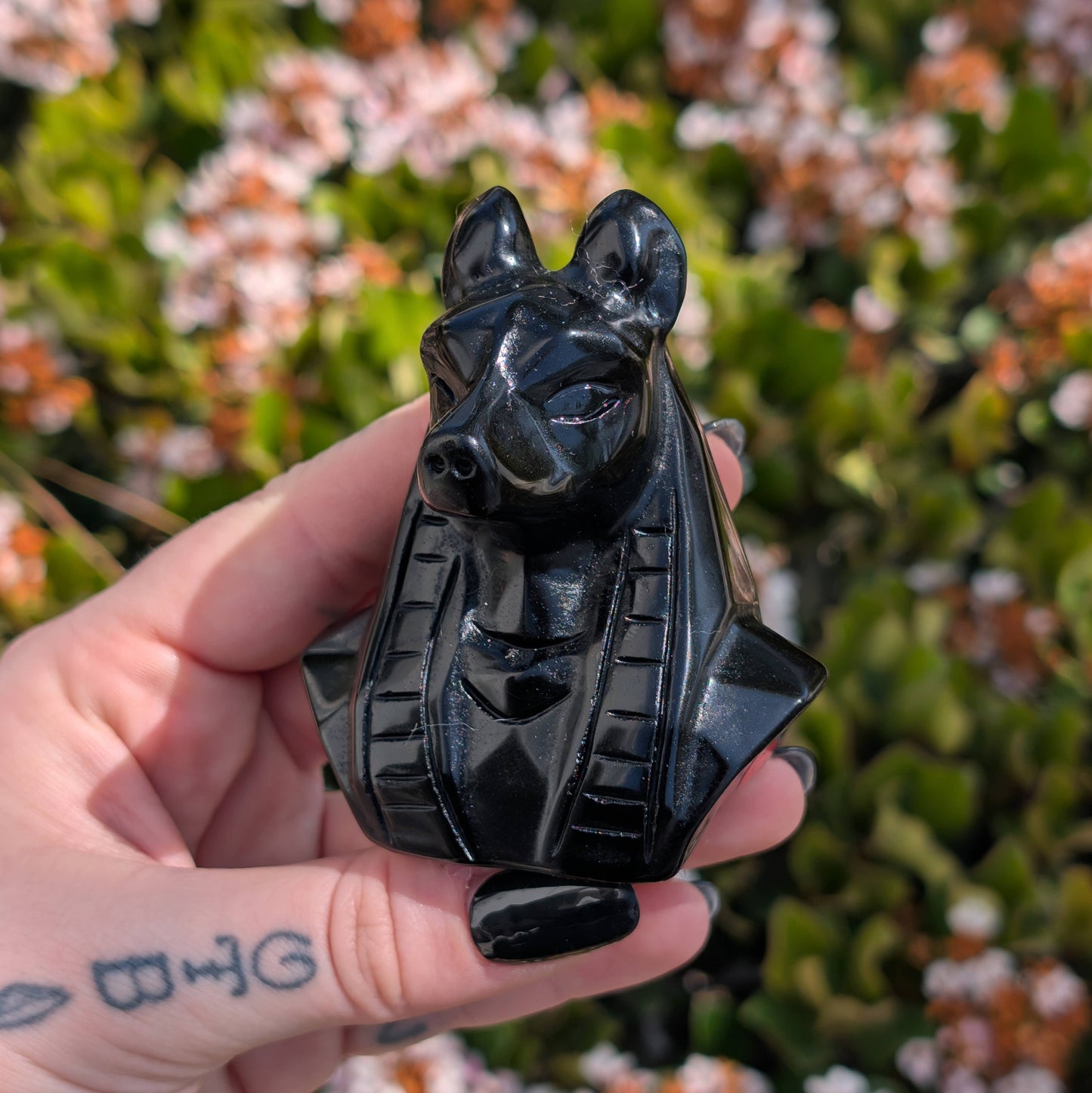 Obsidian Anubis Carving 
