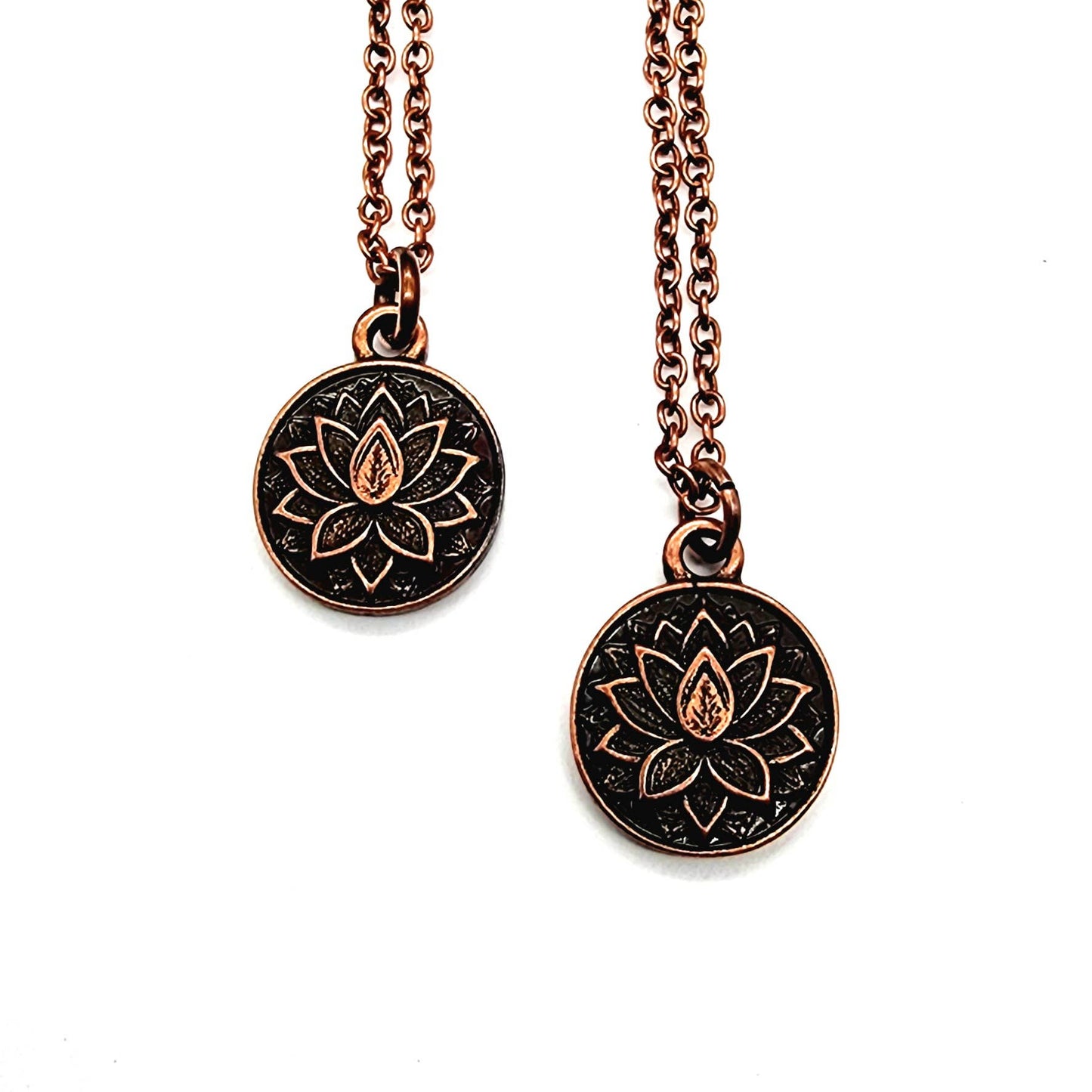 “Inner Bloom” Copper Lotus Pendant Necklace
