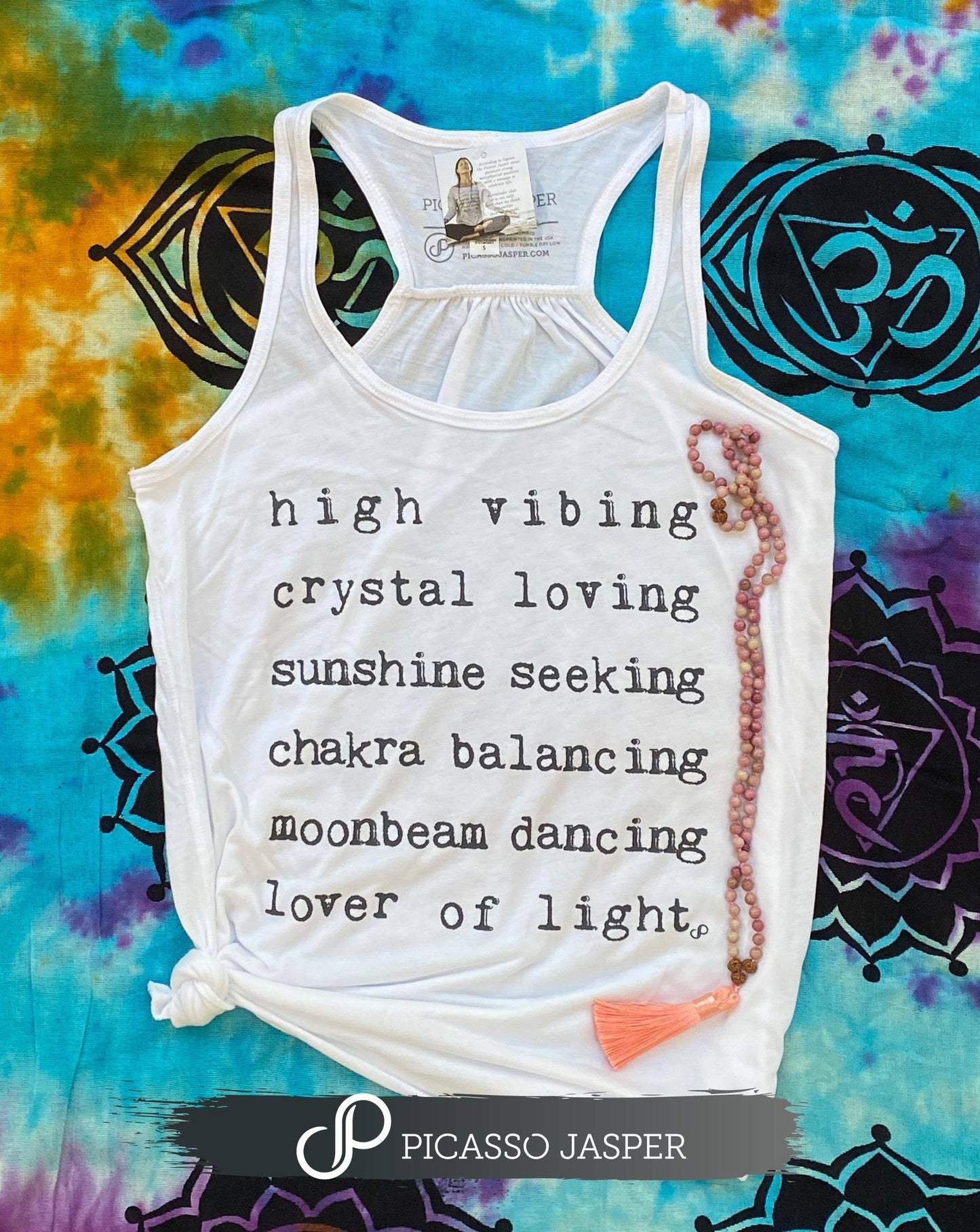 Lover of Light, White Flowy Tank: Med