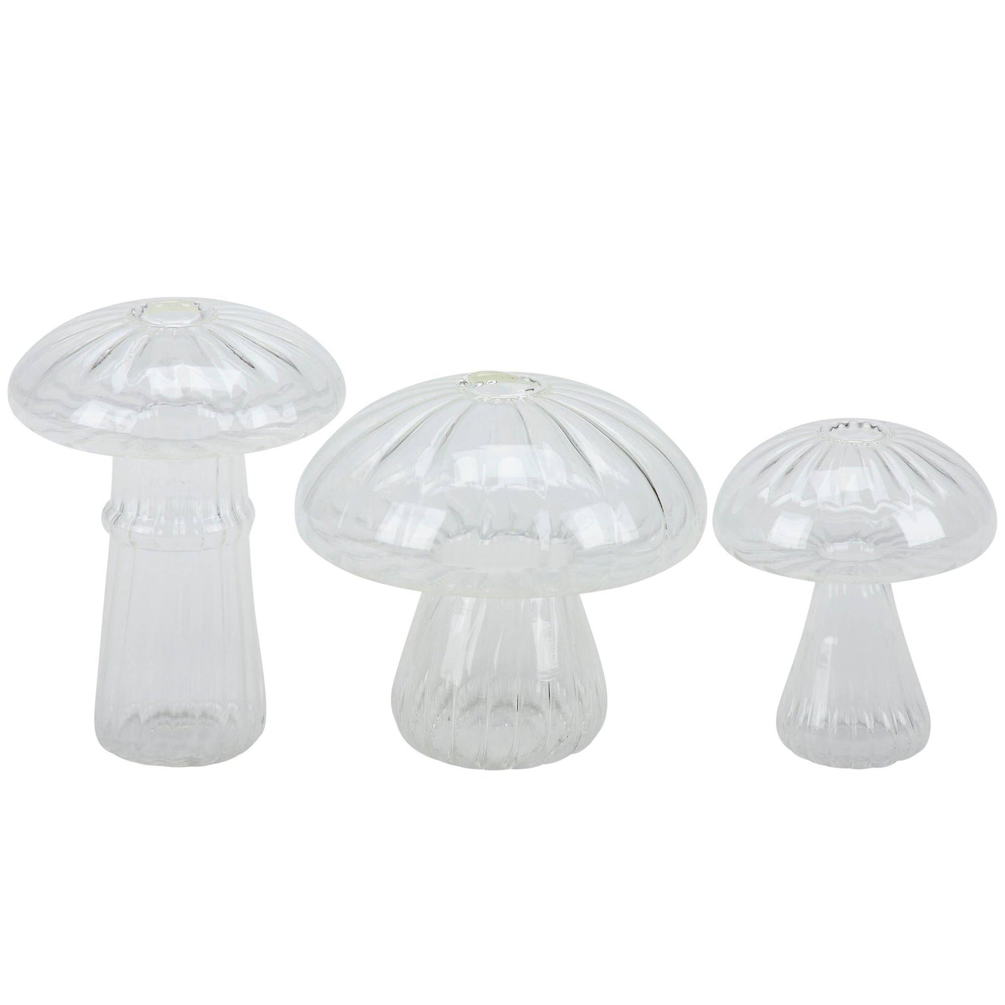 Clear Mushroom Vase Set