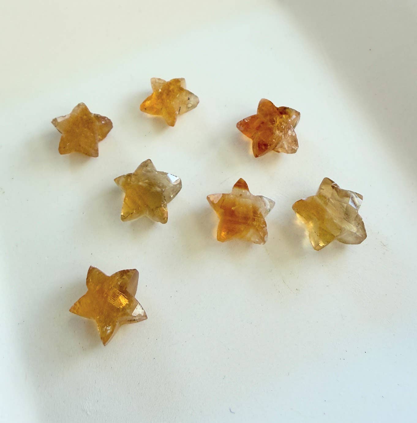 Citrine Faceted Star Cord Necklace