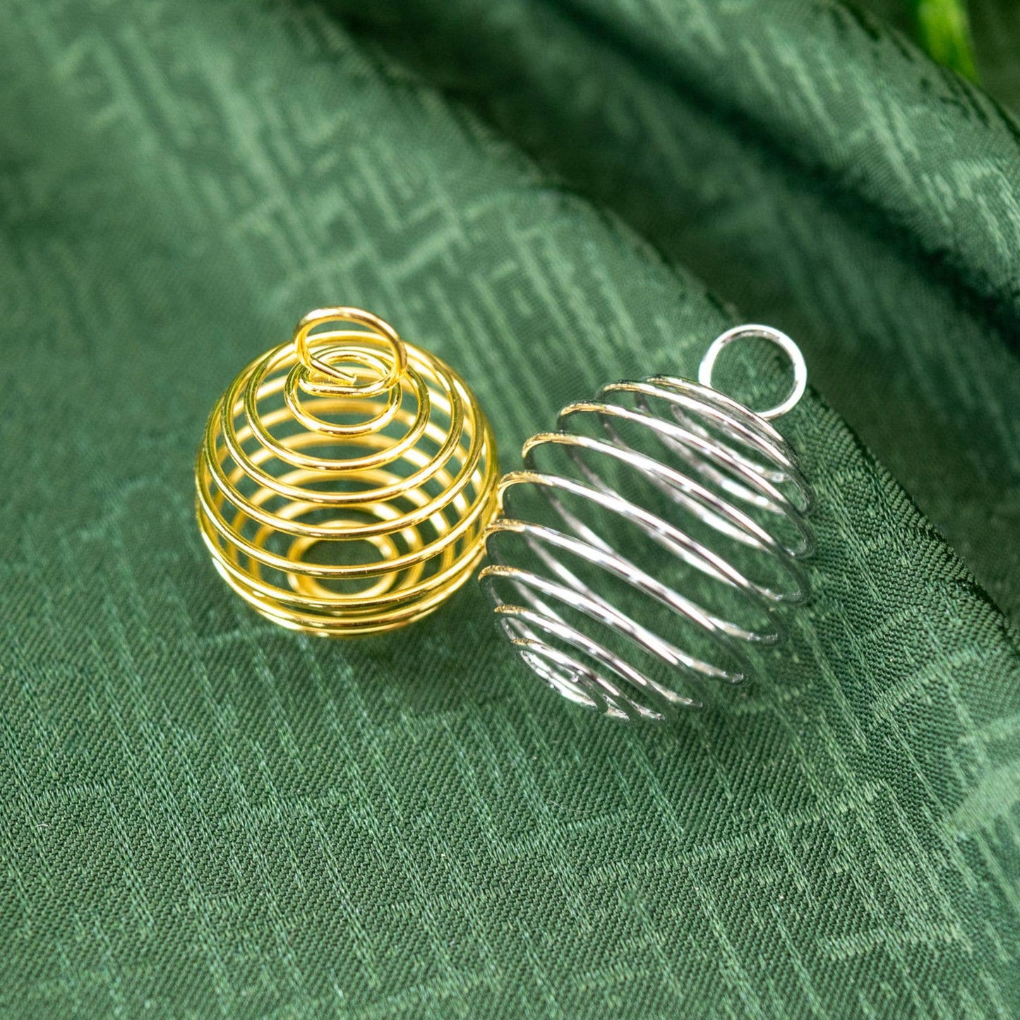 Crystal Spiral Cage Holder Gold or Silver