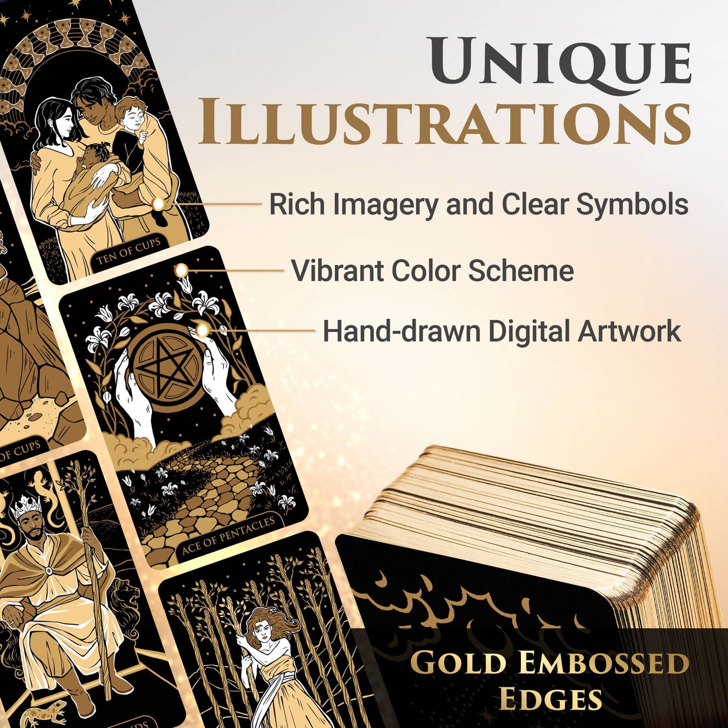 Starlight Tarot Cards - Gold Edition by Wyspell