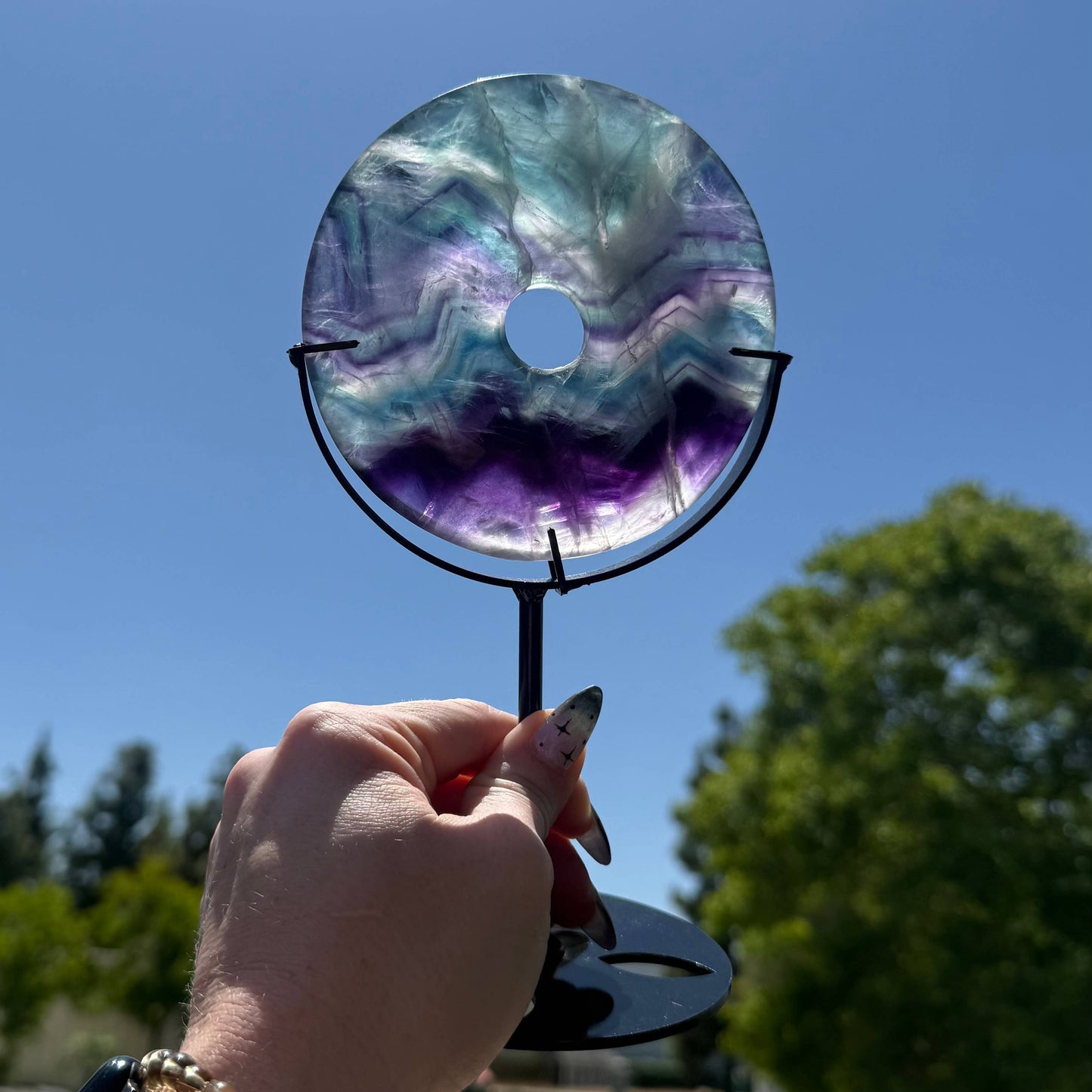 Large Rainbow Fluorite Donut