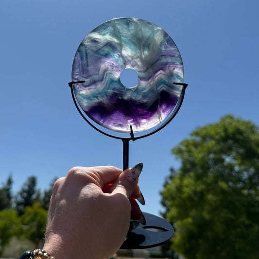 Large Rainbow Fluorite Donut