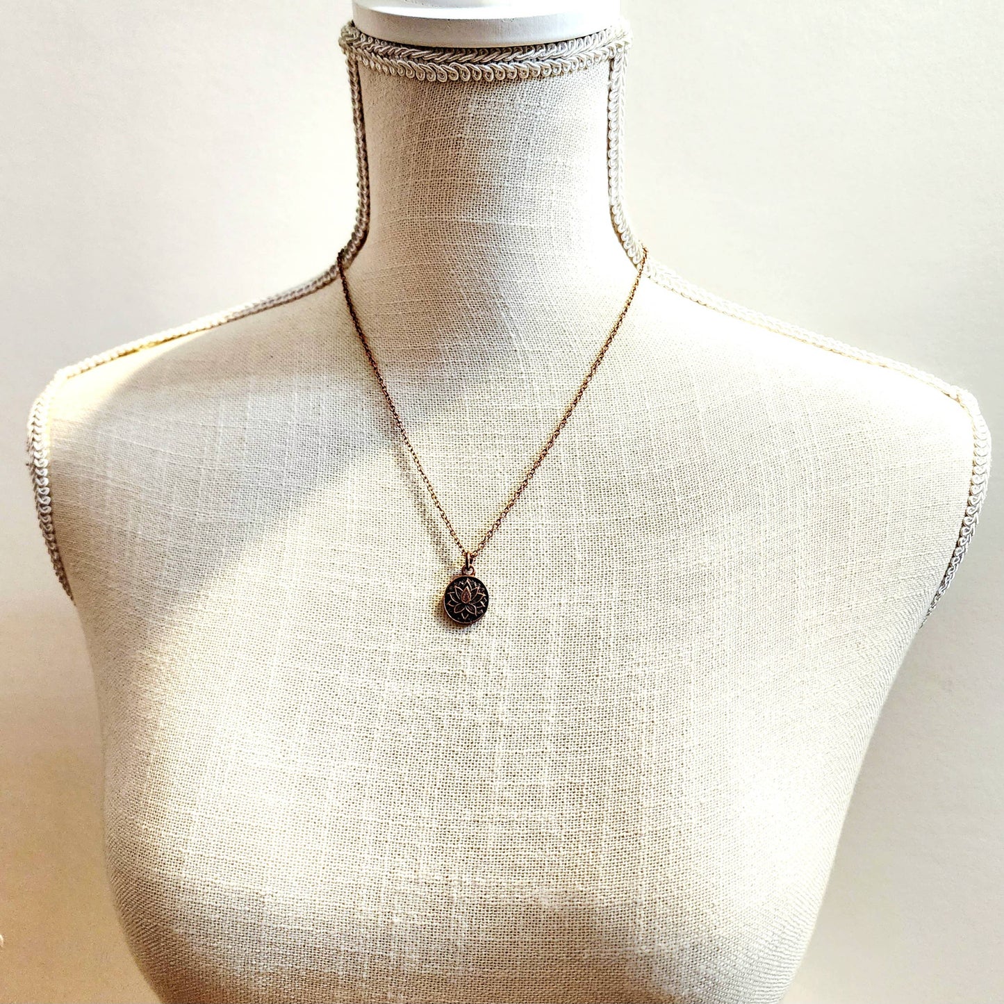 “Inner Bloom” Copper Lotus Pendant Necklace
