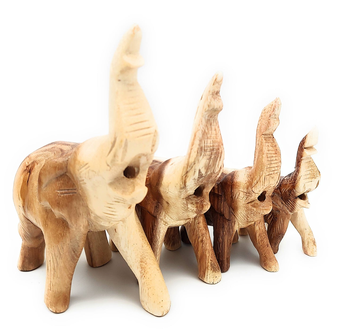 Wooden Trumpeting Elephant 2 inches tall